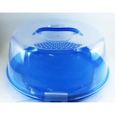 Large Round Cake Plastic Storage Tray Lockable Lid Cover New